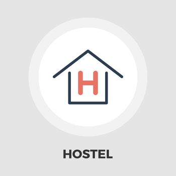 Hostel icon vector. Flat icon isolated on the white background. Editable EPS file. Vector illustration.