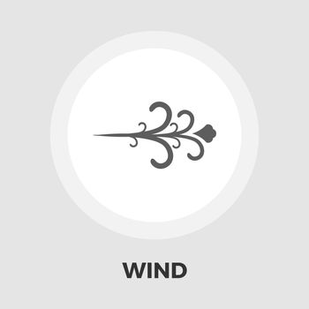 Wind icon vector. Flat icon isolated on the white background. Editable EPS file. Vector illustration.