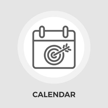 Calendar with goal icon vector. Flat icon isolated on the white background. Editable EPS file. Vector illustration.