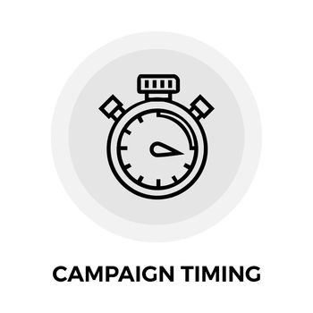 Campaign Timing Icon Vector. Flat icon isolated on the white background. Editable EPS file. Vector illustration.
