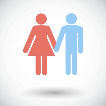 Couple sign. Single flat icon on white background. Vector illustration.