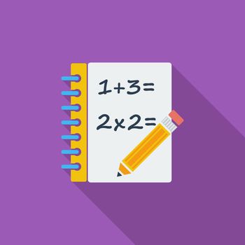 Mathematics icon. Flat vector related icon with long shadow for web and mobile applications. It can be used as - logo, pictogram, icon, infographic element. Vector Illustration.