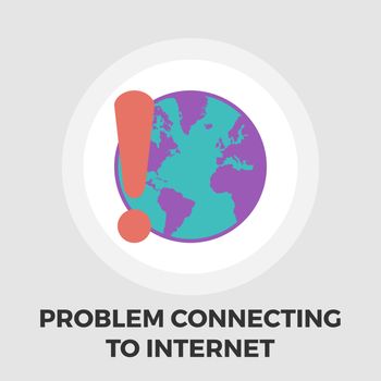 Problem connecting to the internet icon vector. Flat icon isolated on the white background. Editable EPS file. Vector illustration.