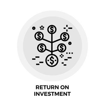 Return on Investment icon vector. Flat icon isolated on the white background. Editable EPS file. Vector illustration.