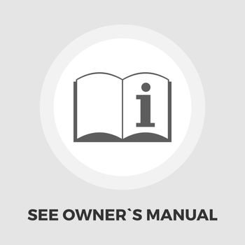 See owner manual icon vector. Flat icon isolated on the white background. Editable EPS file. Vector illustration.