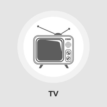 TV single icon vector. Flat icon isolated on the white background. Editable EPS file. Vector illustration.