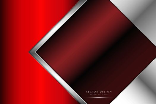 Metallic background.Red and silver with dark space.Arrow shape metal technology concept.