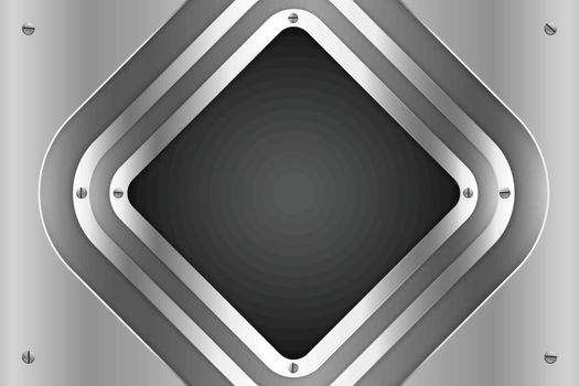 Metallic background.Gray and silver with screws dark space. Metal technology concept.