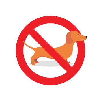 No dog allowed sign. red prohibition sign. vector illustration.