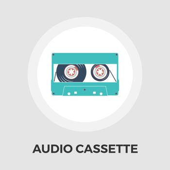 Audiocassette. Single flat icon on white background. Vector illustration.