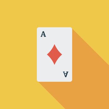 Play card icon. Flat vector related icon with long shadow for web and mobile applications. It can be used as - logo, pictogram, icon, infographic element. Vector Illustration.