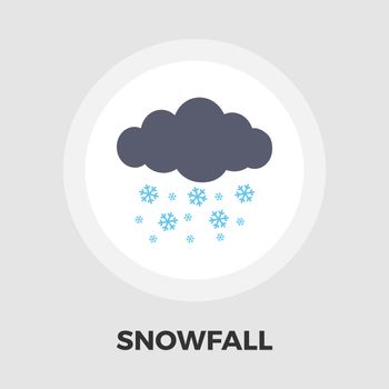 Snowfall icon vector. Flat icon isolated on the white background. Editable EPS file. Vector illustration.