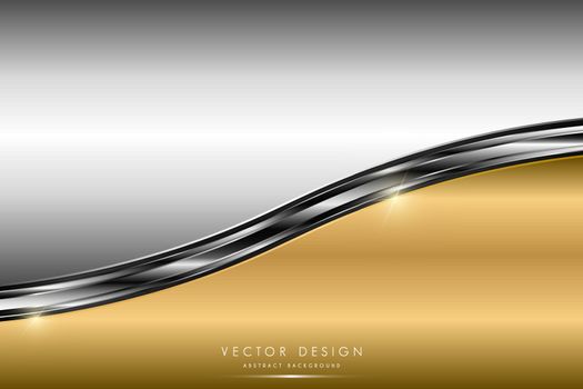 Metallic background.Luxury of gold and gray with silver glossy.Golden metal modern design.
