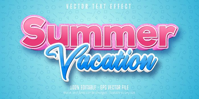Summer vacation editable text effect