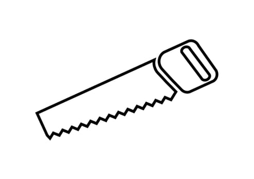 Hacksaw icon. Hand tools. Simple flat design, PU silhouette.stand