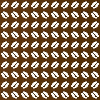 Seamless pattern of coffee beans. Stock illustration for wrapper, screen saver, background, texture, and embossing. Flat design

