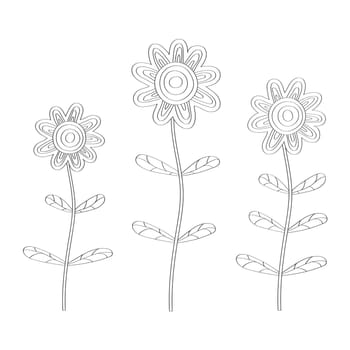 Vector illustration of a flower. Stock illustration isolated on a white background linear design for thematic drawings and scrapbooking