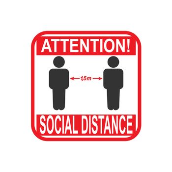 Vector icon, sign of social distance. Flat design isolated on white background