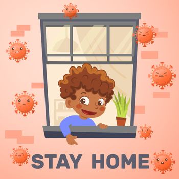Stay home during the coronavirus epidemic. Coronavirus quarantine concept