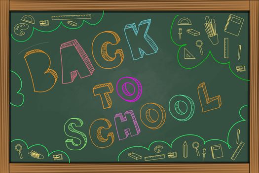 blackboard for back to school in colorful style.