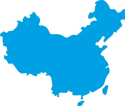 Map of China - outline. Silhouette of China map vector illustration