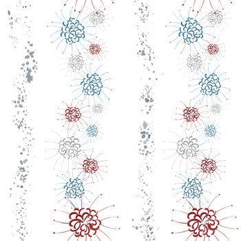 Seamless pattern llustration of cluster amaryllis. vector Illustration.