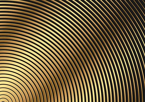 Golden Circular Striped Pattern - Abstract Background Illustration for Your Graphic Design, Vector
