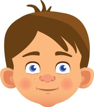 Boy avatar. Facial expression. Caucasian boy vector illustration