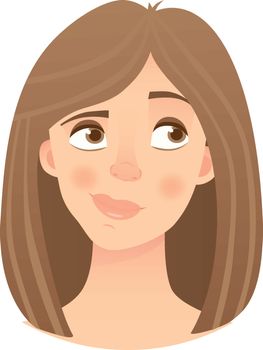 Emotions of woman face. Facial expression. Vector illustration