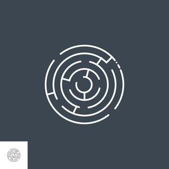 Labyrinth Thin Line Vector Icon. Flat icon isolated on the black background. Editable EPS file. Vector illustration.