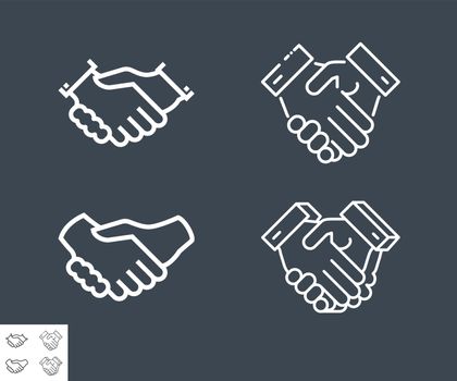 Set of Handshake Vector icons. Isolated on Black Background.
