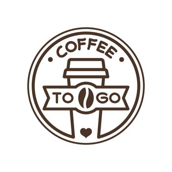 Coffee paper cup to go badge for logo and print