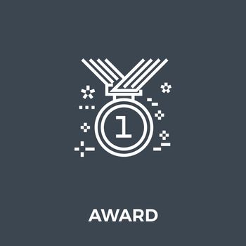 Award Icon Vector. Flat icon isolated on the black background. Editable EPS file. Vector illustration.