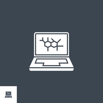 Computer Diagnostic related vector glyph icon. Isolated on black background. Vector illustration.