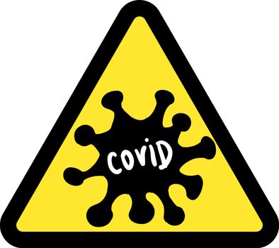 Abstract virus strain model coronavirus 2019-nCoV COVID-19 MERS-Cov Novel coronavirus crossed in sign of biohazard warning triangle