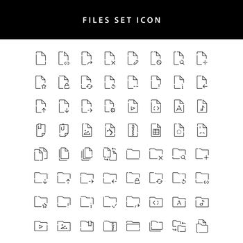 Document Files icon outline set