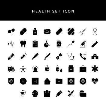 healt icon set glyph style  set