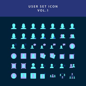 user  flat style design icon set vol1