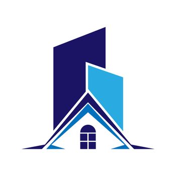 Colored logo on the topic of rental housing and construction