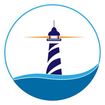 Lighthouse logo. Maritime Shipping and Navigation