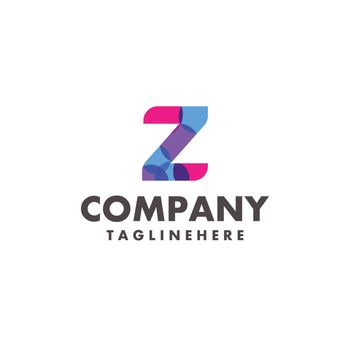 abstract colorful letter Z logo design for business company with modern neon color