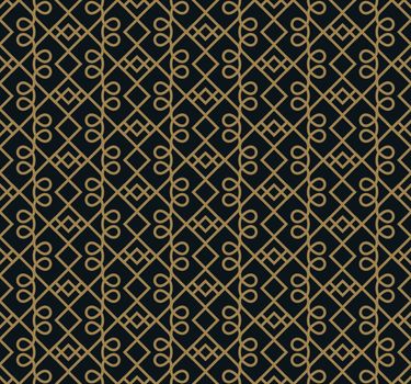 Seamless pattern. Graphic lines ornament. Floral stylish background.
