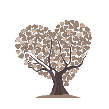 Vector illustration of a tree made of hearts. Template Background Design, Valentines Day or Mothers Day