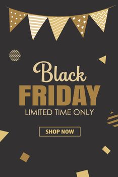 Black friday sale banner background template. Use for cover, card, flyer, ads, poster, badge.