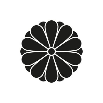 Japanese style design flower Sign or Imperial symbol on white background. Vector and illustration