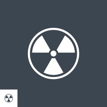 Radioactive related vector glyph icon. Isolated on black background. Vector illustration.