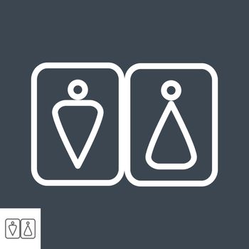 WC Thin Line Vector Icon Isolated on the Black Background.