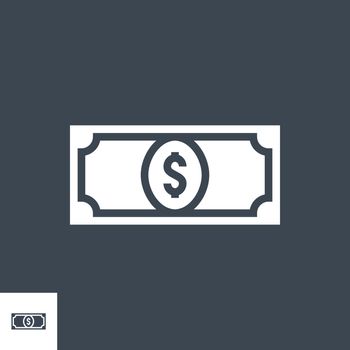 Dollar Related Vector Glyph Icon. Isolated on Black Background. Vector Illustration.