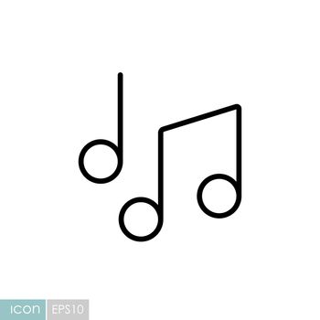 Music notes, song, melody or tune flat vector icon. Graph symbol for music and sound web site and apps design, logo, app, UI