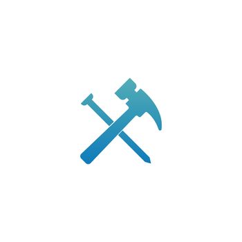 Hammer icon logo design template